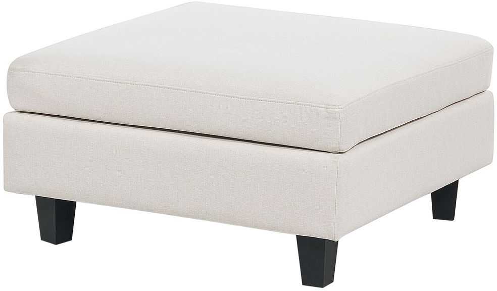 Beliani 5 vietų modulinė sofa UNSTAD kairinė, šviesiai smėlio spalvos su pufu
