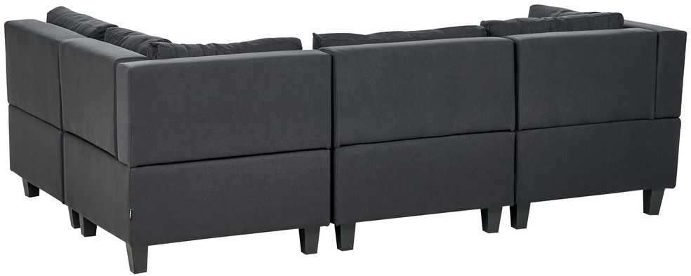 Beliani Modulinė sofa UNSTAD 4 asmenims, kairinė, juoda