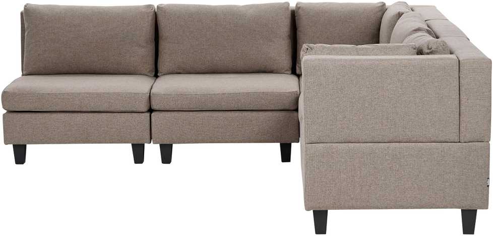 Beliani Modulinė 5 vietų kampinė sofa UNSTAD Kairinė ruda