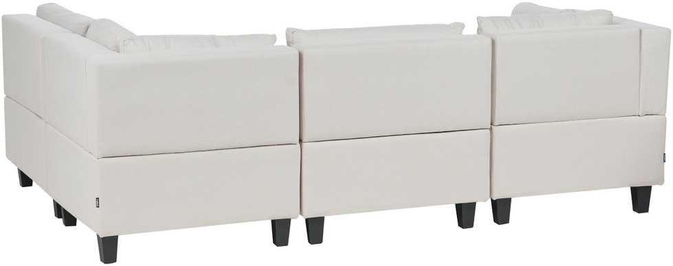 Beliani Modulinė 4 vietų kampinė sofa UNSTAD, kairinė, šviesiai smėlio spalvos