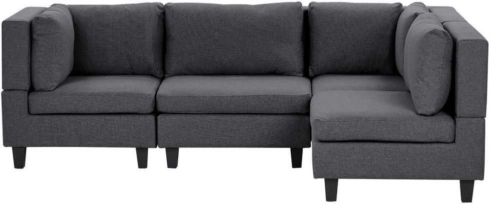 Sofa Beliani Modulinis 4 vietų kampas UNSTAD kairinis tamsiai pilkas