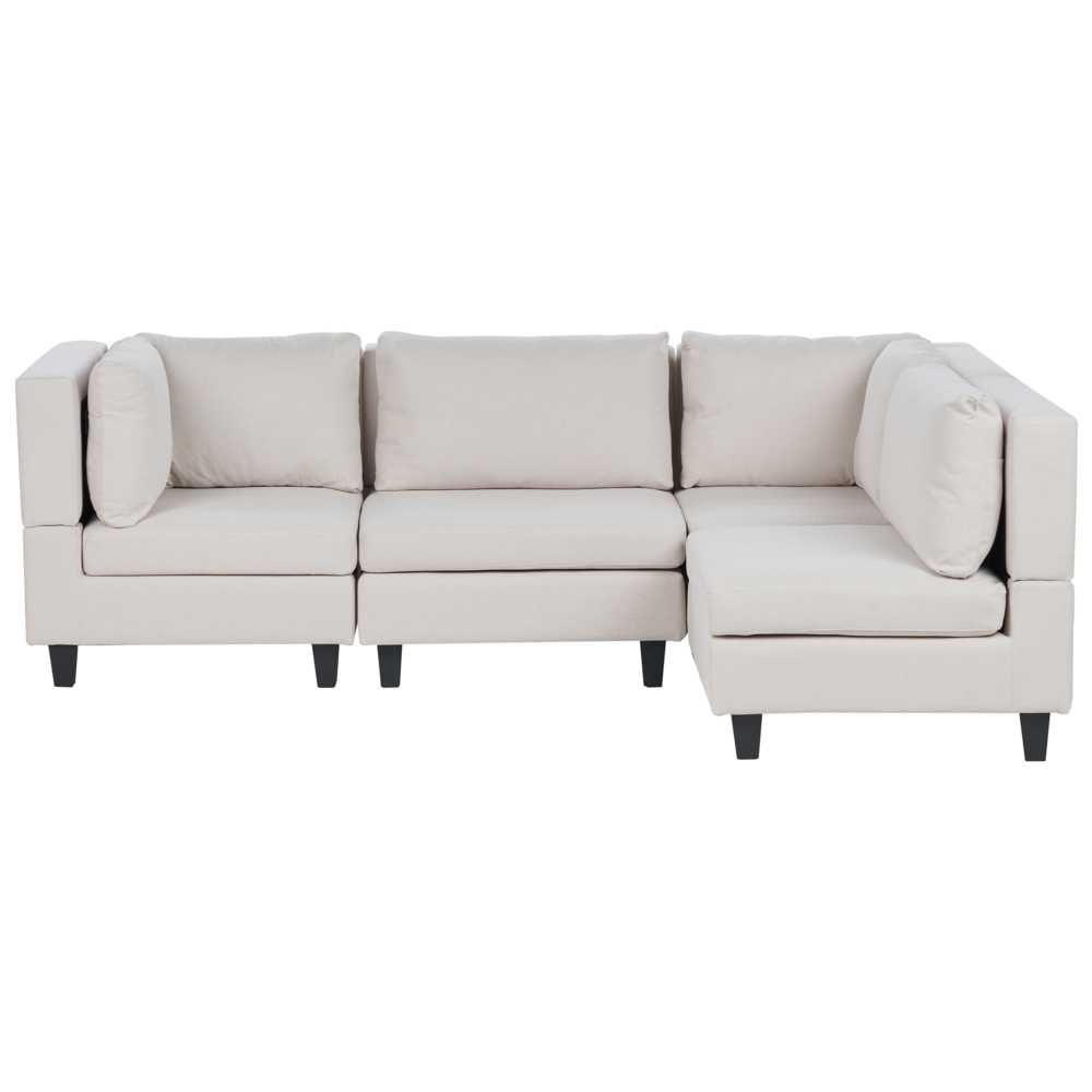 Beliani Modulinė 4 vietų kampinė sofa UNSTAD, kairinė, šviesiai smėlio spalvos