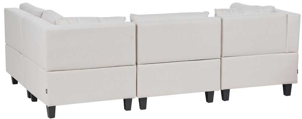 Beliani Modulinė 4 vietų kampinė sofa UNSTAD, kairinė, šviesiai smėlio spalvos