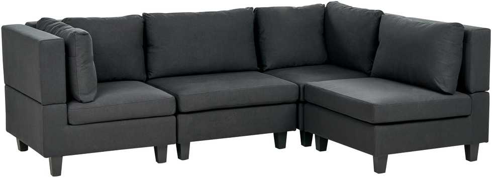 Beliani Modulinė sofa UNSTAD 4 asmenims, kairinė, juoda