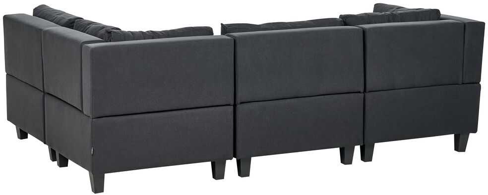 Beliani Modulinė sofa UNSTAD 4 asmenims, kairinė, juoda