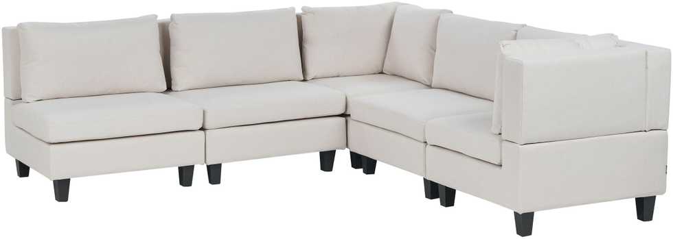 Beliani Modulinė 5 vietų kampinė sofa UNSTAD kairinė, šviesiai smėlio spalvos