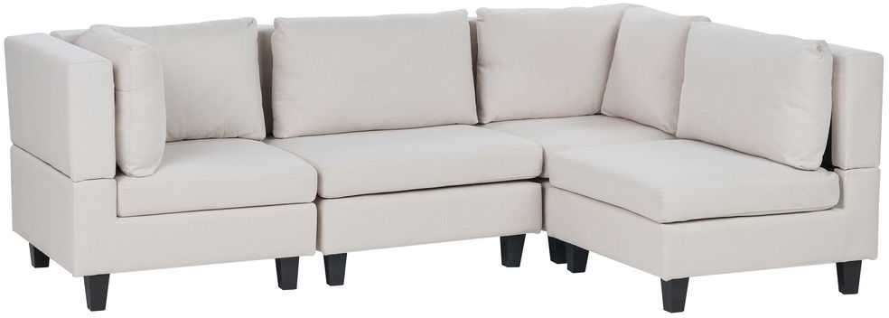 Beliani Modulinė 4 vietų kampinė sofa UNSTAD, kairinė, šviesiai smėlio spalvos