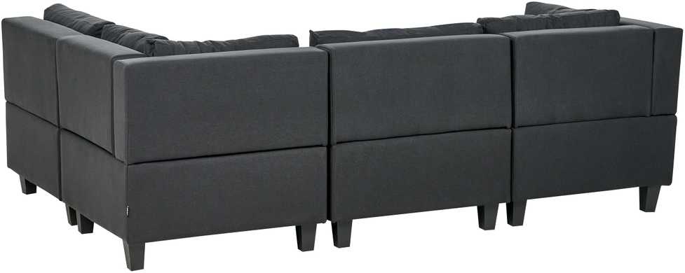 Beliani Modulinė sofa UNSTAD 4 asmenims, kairinė, juoda