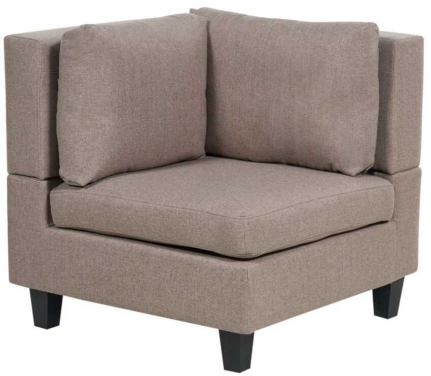 Beliani Modulinė 5 vietų sofa UNSTAD Kairinė Ruda su otomane