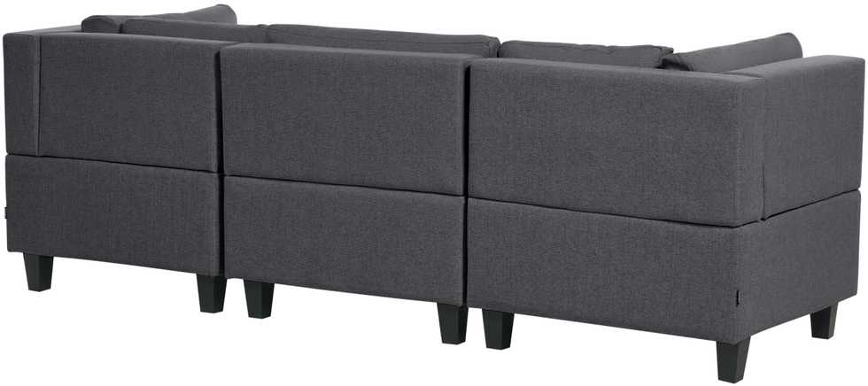 Sofa Beliani Modulinis 4 vietų kampas UNSTAD kairinis tamsiai pilkas
