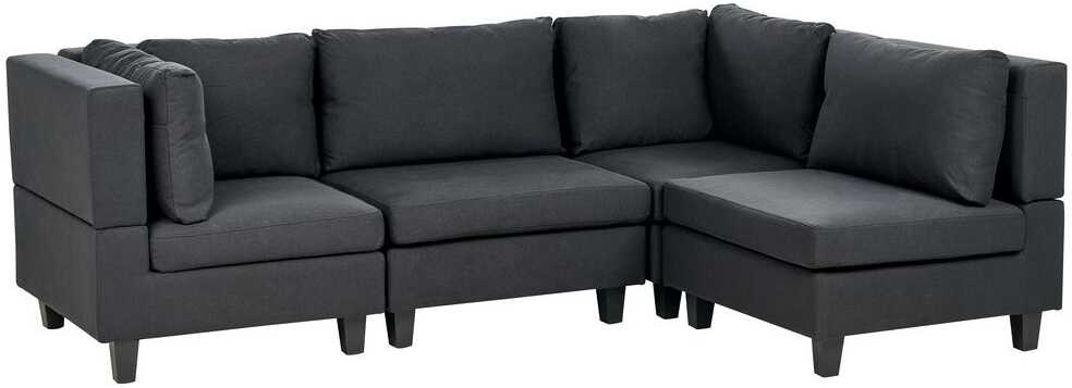 Beliani Modulinė sofa UNSTAD 4 asmenims, kairinė, juoda