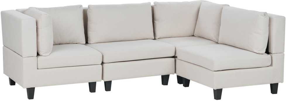 Beliani Modulinė 4 vietų kampinė sofa UNSTAD, kairinė, šviesiai smėlio spalvos