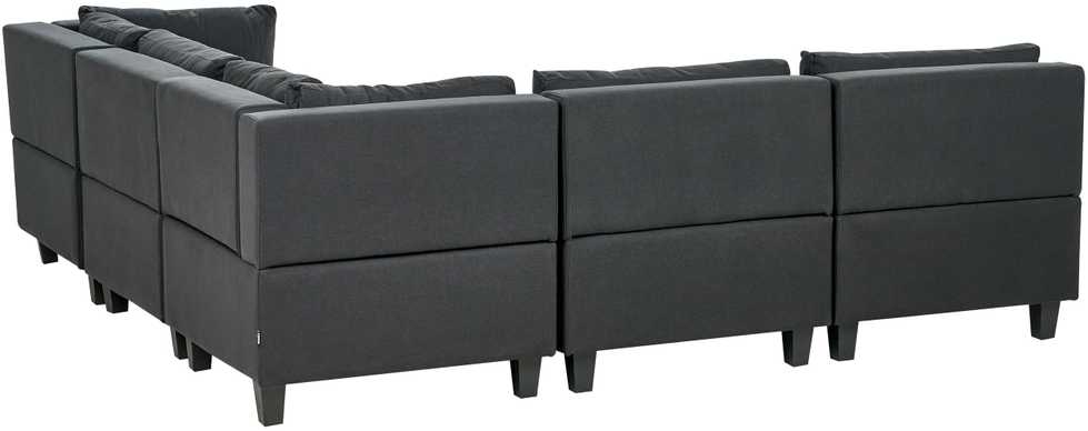 Beliani 5 vietų modulinė kampinė sofa UNSTAD kairinė, juoda