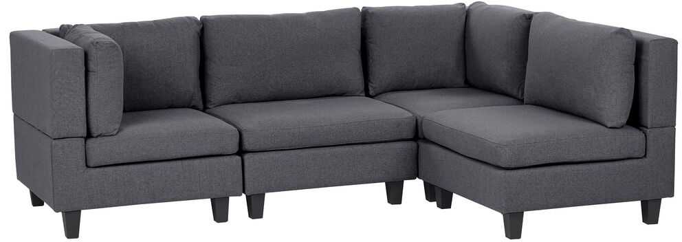 Sofa Beliani Modulinis 4 vietų kampas UNSTAD kairinis tamsiai pilkas