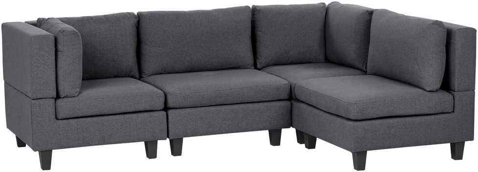 Sofa Beliani Modulinis 4 vietų kampas UNSTAD kairinis tamsiai pilkas