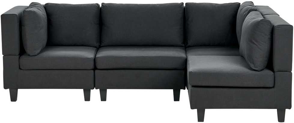 Beliani Modulinė sofa UNSTAD 4 asmenims, kairinė, juoda