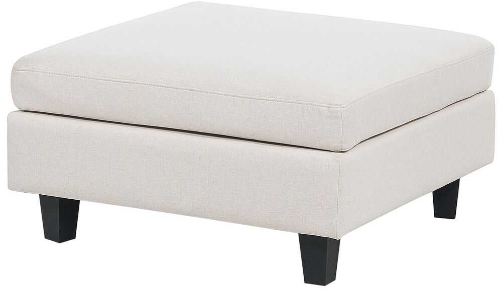Beliani 5 vietų modulinė sofa UNSTAD kairinė, šviesiai smėlio spalvos su pufu