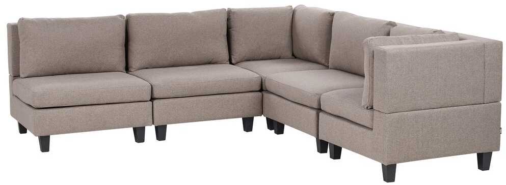 Beliani Modulinė 5 vietų kampinė sofa UNSTAD Kairinė ruda