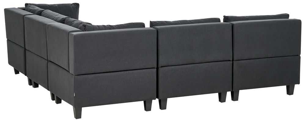 Beliani 5 vietų modulinė kampinė sofa UNSTAD kairinė, juoda