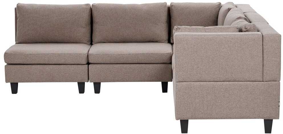 Beliani Modulinė 5 vietų kampinė sofa UNSTAD Kairinė ruda