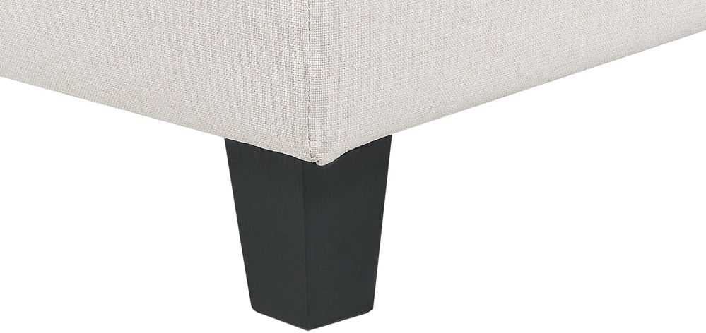Beliani 5 vietų modulinė sofa UNSTAD kairinė, šviesiai smėlio spalvos su pufu