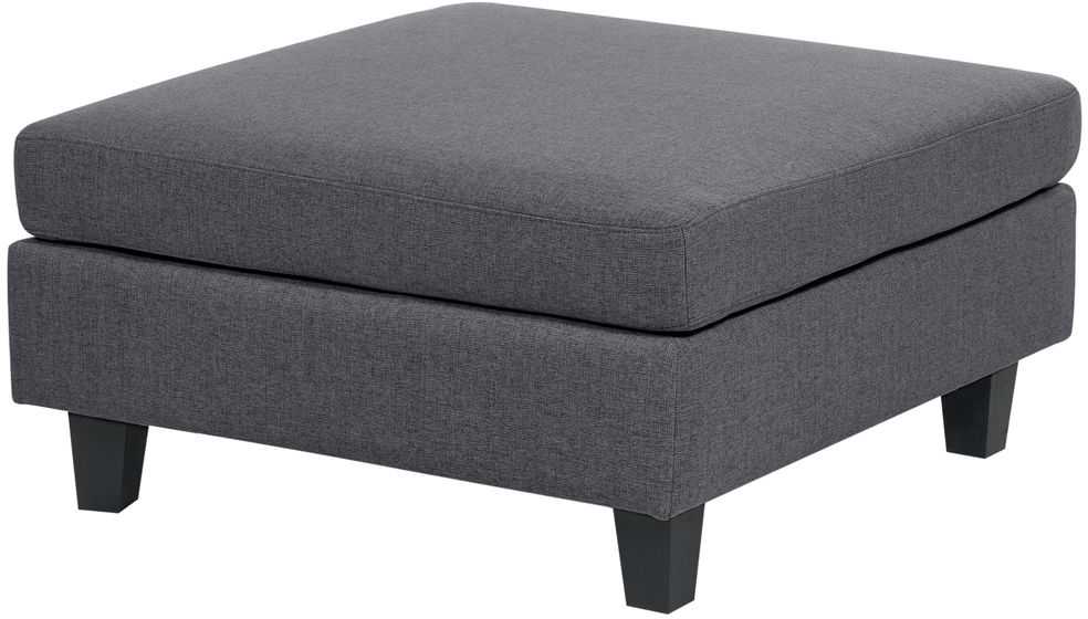Beliani 5 vietų modulinė sofa UNSTAD Kairinė tamsiai pilka su otomane