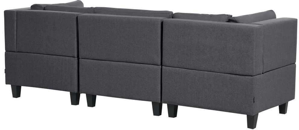 Sofa Beliani Modulinis 4 vietų kampas UNSTAD kairinis tamsiai pilkas