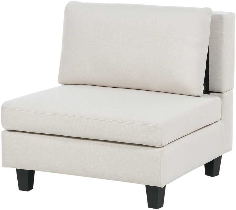 Beliani 5 vietų modulinė sofa UNSTAD kairinė, šviesiai smėlio spalvos su pufu