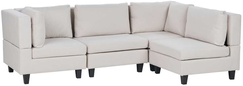 Beliani Modulinė 4 vietų kampinė sofa UNSTAD, kairinė, šviesiai smėlio spalvos