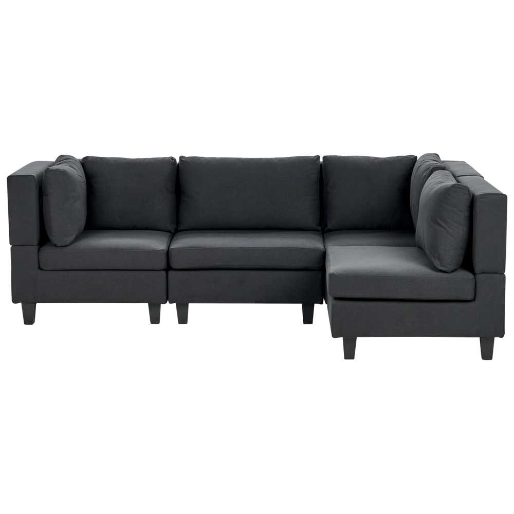 Beliani Modulinė sofa UNSTAD 4 asmenims, kairinė, juoda