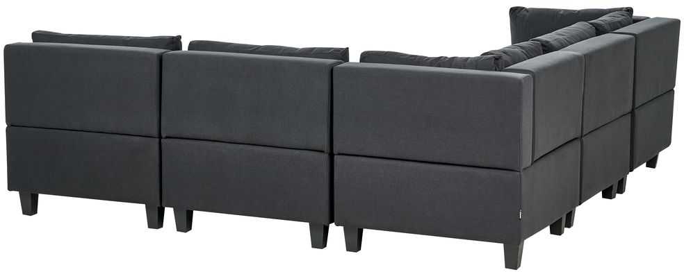 Beliani Modulinė 5 vietų sofa UNSTAD dešininė, juoda