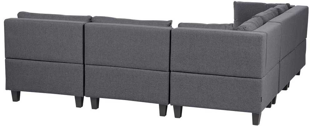 Beliani 5 vietų modulinė sofa UNSTAD, dešininė, tamsiai pilka