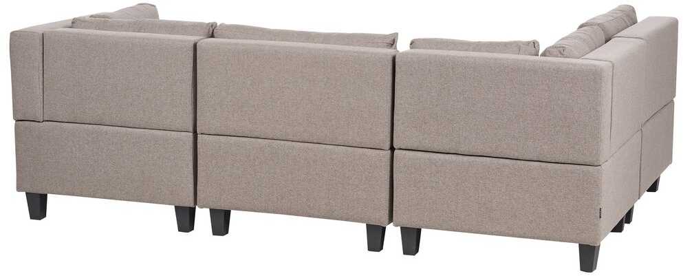 Beliani 4 vietų modulinė sofa UNSTAD Dešininė Ruda