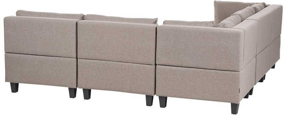 Beliani 5 vietų modulinė sofa UNSTAD, dešininė, ruda, su otomanu