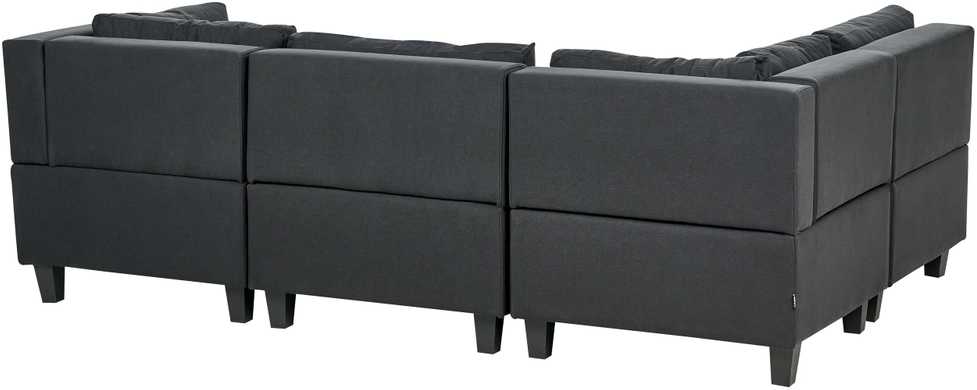 Beliani Modulinė 4 vietų kampinė sofa UNSTAD Dešininė Juoda