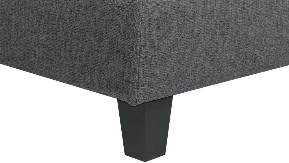 Beliani Penkių vietų modulinė sofa UNSTAD dešininė, tamsiai pilka su pufu