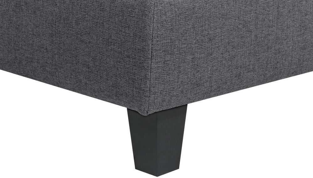 Beliani Penkių vietų modulinė sofa UNSTAD dešininė, tamsiai pilka su pufu