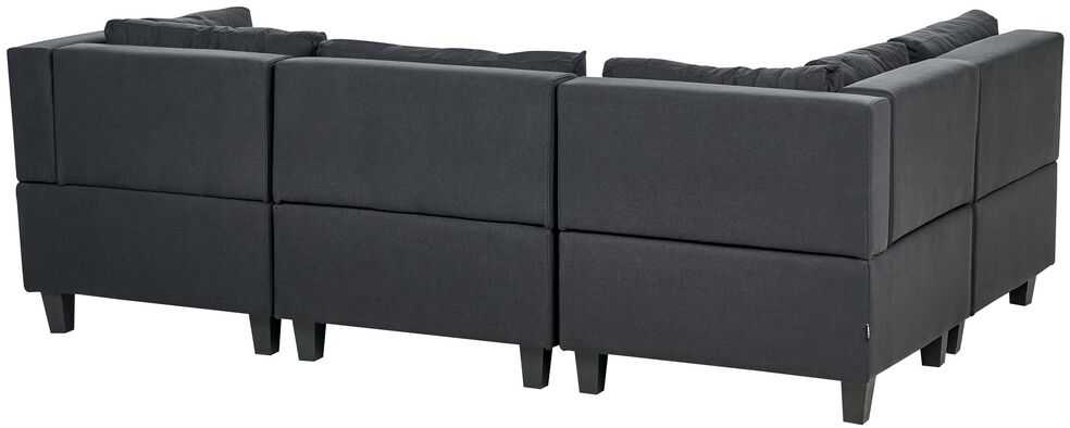 Beliani Modulinė 4 vietų kampinė sofa UNSTAD Dešininė Juoda