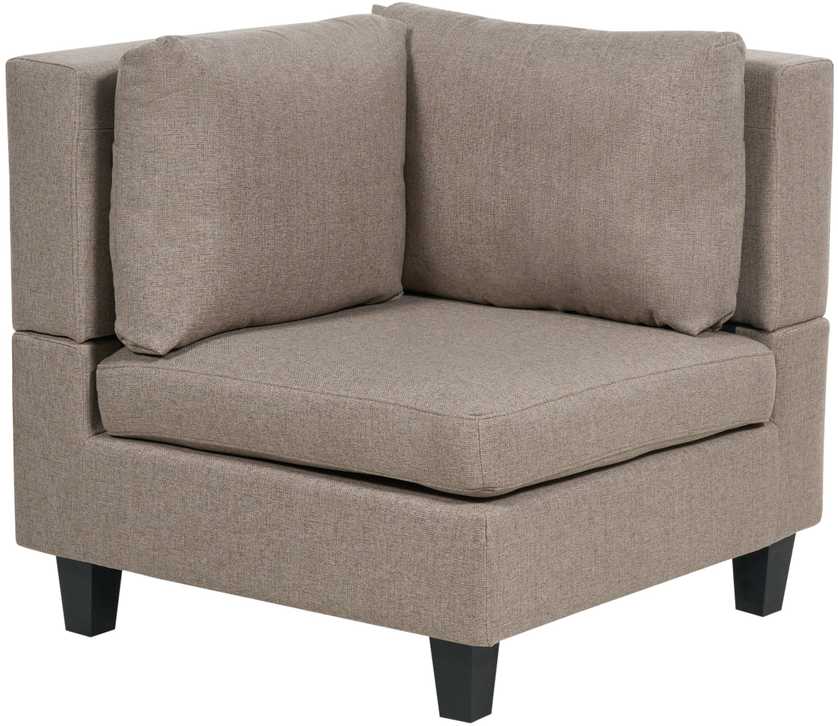 Beliani 5 vietų modulinė sofa UNSTAD, dešininė, ruda, su otomanu
