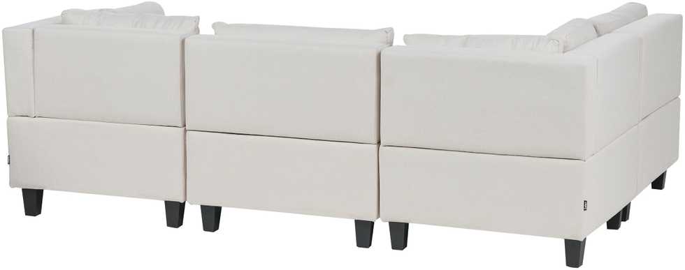 Beliani Modulinė 4 vietų kampinė sofa UNSTAD, dešininė, šviesiai smėlio spalvos, su otomane