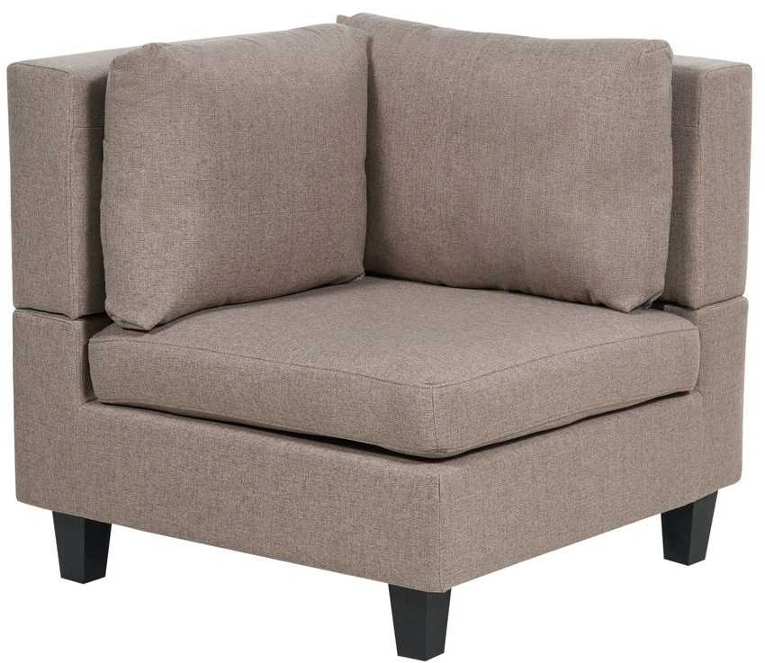 Beliani 5 vietų modulinė sofa UNSTAD, dešininė, ruda, su otomanu