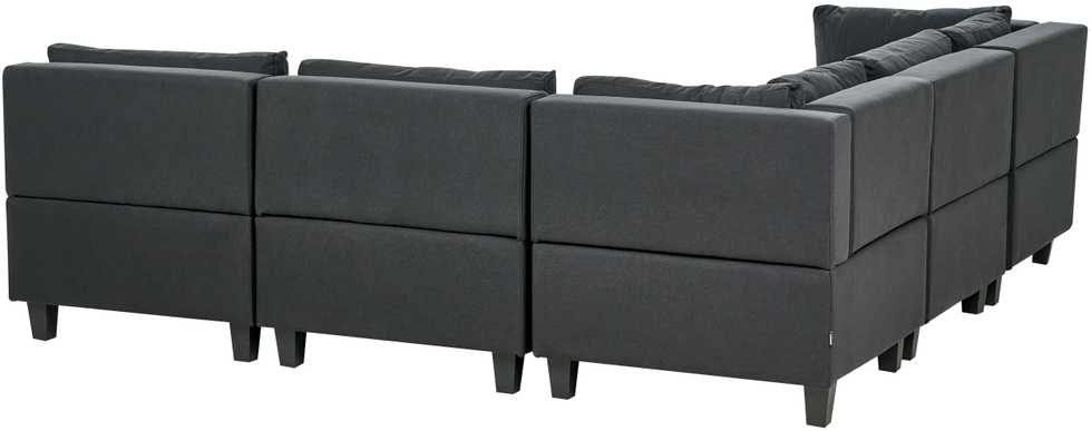 Beliani Modulinė 5 vietų sofa UNSTAD dešininė, juoda