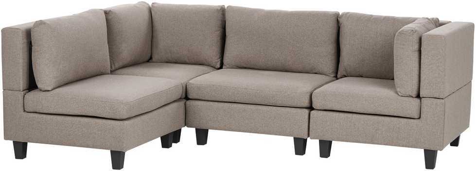 Beliani 4 vietų modulinė sofa UNSTAD Dešininė Ruda