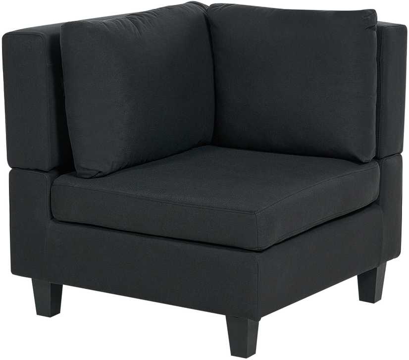 Beliani Modulinė 4 vietų kampinė sofa UNSTAD Dešininė Juoda