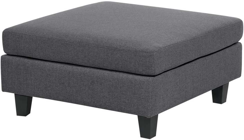 Beliani Modulinė kampinė sofa 4 asmenims UNSTAD dešininė tamsiai pilka su otomanu