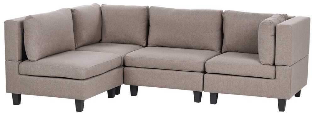 Beliani 4 vietų modulinė sofa UNSTAD Dešininė Ruda