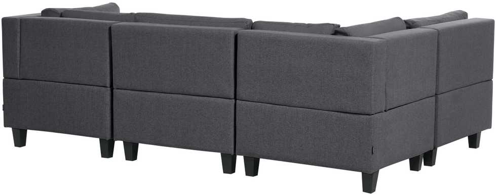 Beliani 4 vietų modulinė kampinė sofa UNSTAD Dešininė Tamsiai pilka
