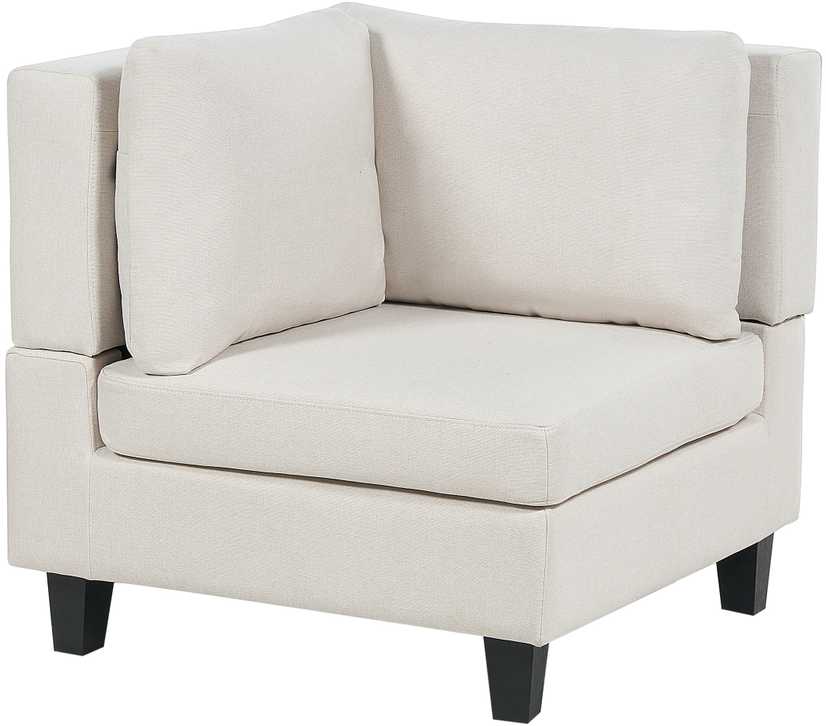Beliani 5 vietų modulinė kampinė sofa UNSTAD Dešininė Šviesiai smėlio spalvos su otomanu