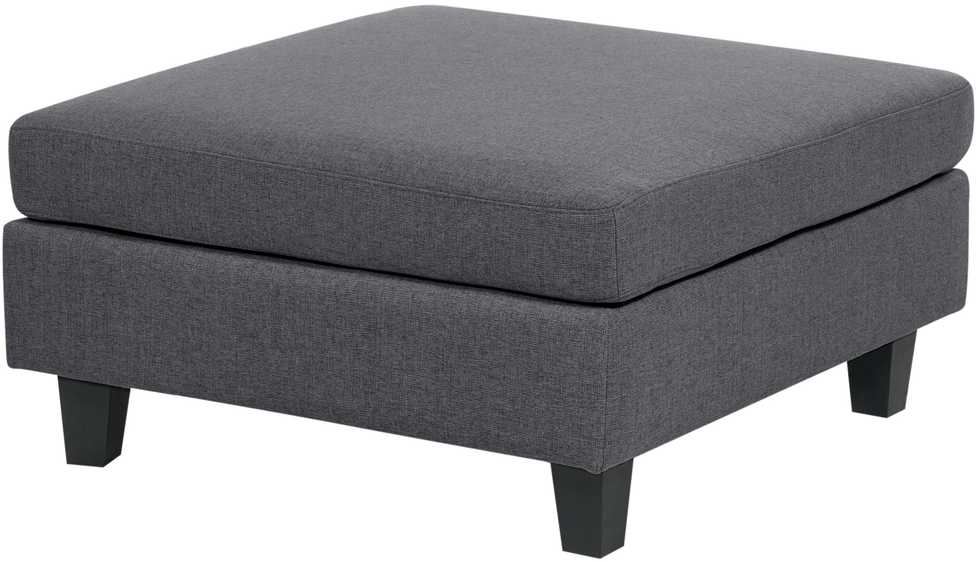 Beliani Penkių vietų modulinė sofa UNSTAD dešininė, tamsiai pilka su pufu