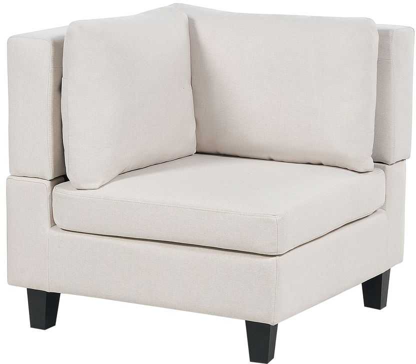 Beliani 4 vietų modulinė sofa UNSTAD Dešininė Šviesiai smėlio spalvos